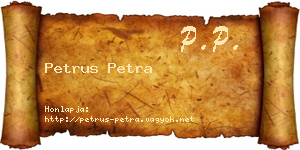 Petrus Petra névjegykártya